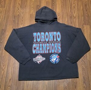 1992 Toronto Blue Jays World Series Hoodie Men’s XL Black Vintage 90s MLB Sweats